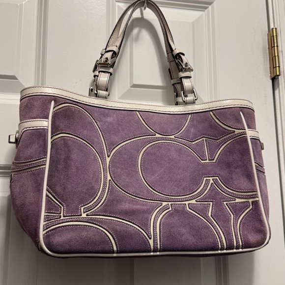 Coach lavendar suede and leather tote 9359 - Picture 15 of 15